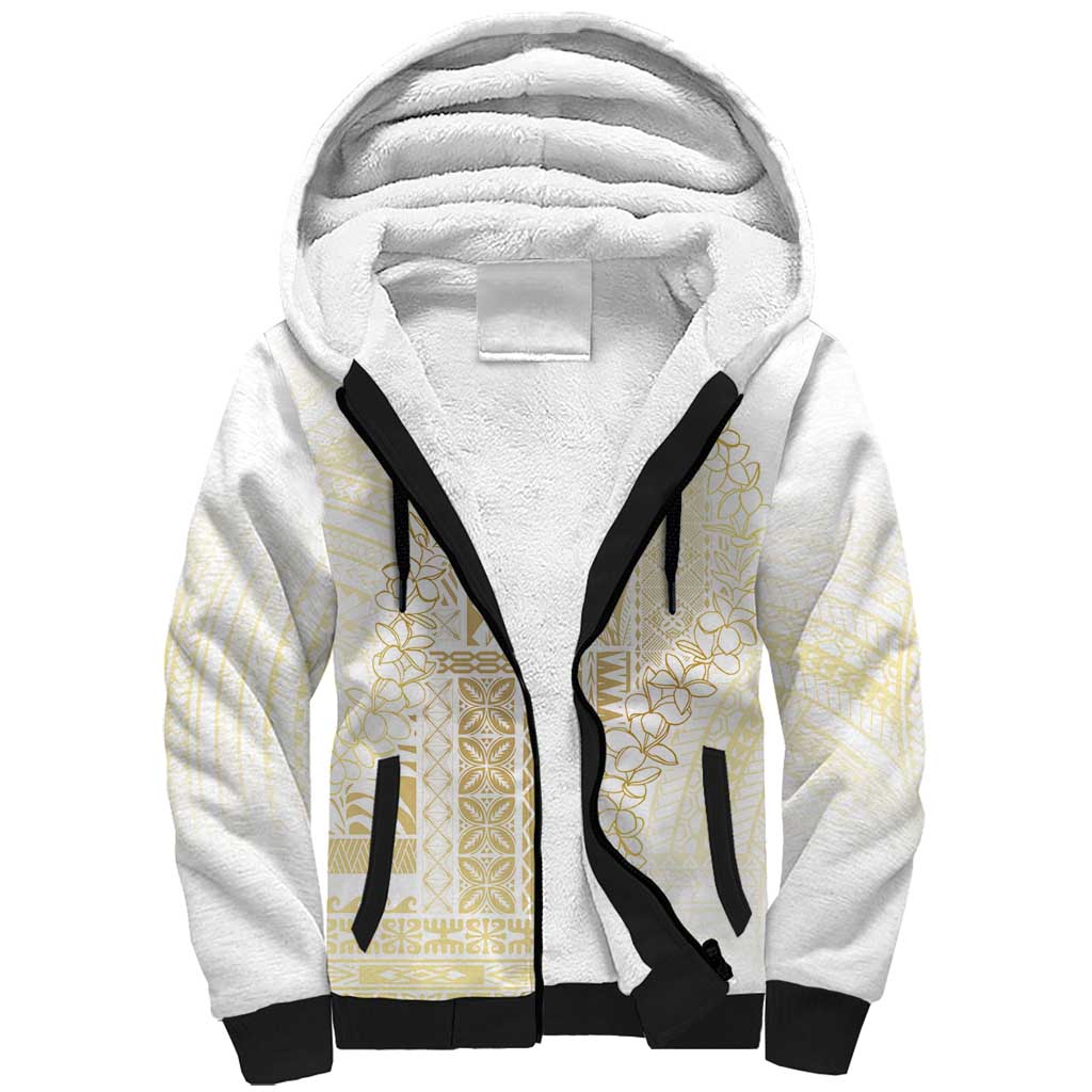 Samoa Lotu Tamaiti Mamanu Siapo Sherpa Hoodie Golden Plumeria LT7 Unisex Gold - Polynesian Pride