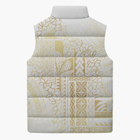 Samoa Lotu Tamaiti Mamanu Siapo Sleeveless Puffer Jacket Golden Plumeria LT7 - Polynesian Pride