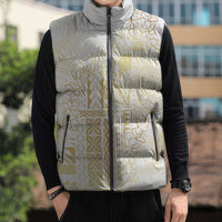 Samoa Lotu Tamaiti Mamanu Siapo Sleeveless Puffer Jacket Golden Plumeria LT7 - Polynesian Pride