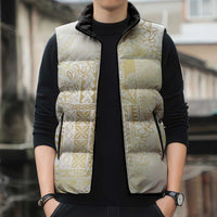 Samoa Lotu Tamaiti Mamanu Siapo Sleeveless Puffer Jacket Golden Plumeria LT7 - Polynesian Pride