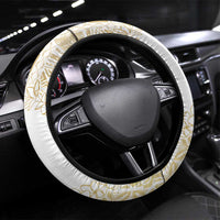 Samoa Lotu Tamaiti Mamanu Siapo Steering Wheel Cover Golden Plumeria LT7 Universal Fit Gold - Polynesian Pride