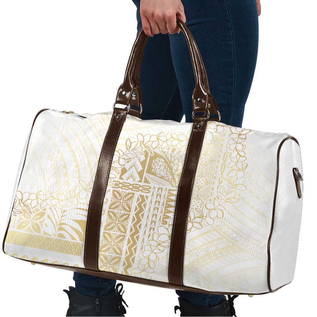 Samoa Lotu Tamaiti Mamanu Siapo Travel Bag Golden Plumeria - Polynesian Pride