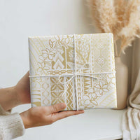 Samoa Lotu Tamaiti Mamanu Siapo Wrapping Paper Golden Plumeria LT7 - Polynesian Pride