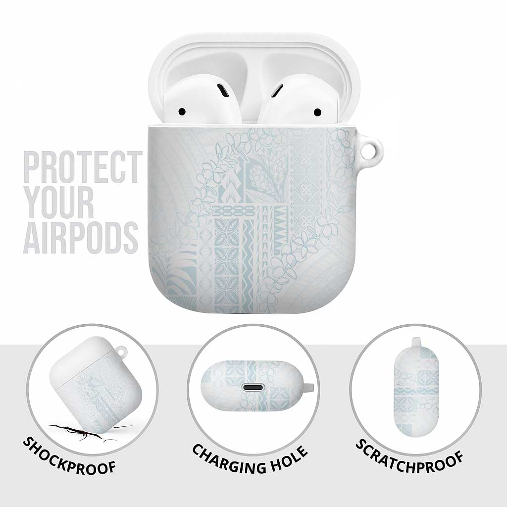 Samoa Lotu Tamaiti Mamanu Siapo AirPods Case Off White Plumeria LT7 - Polynesian Pride