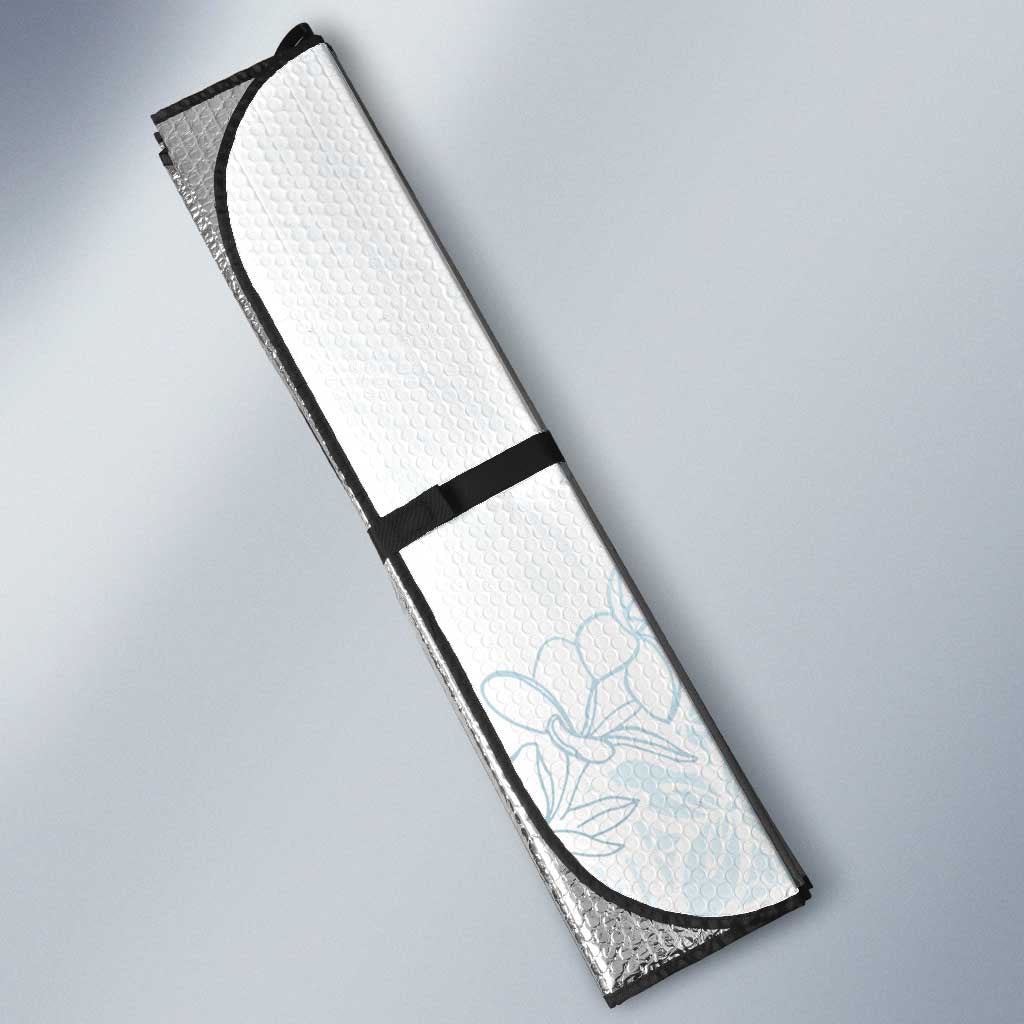 Samoa Lotu Tamaiti Mamanu Siapo Auto Sun Shade Off White Plumeria - Polynesian Pride