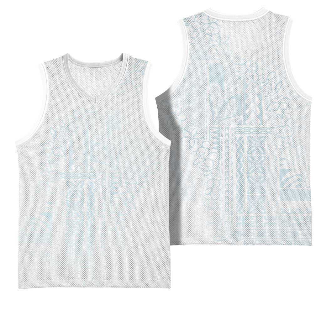Samoa Lotu Tamaiti Mamanu Siapo Basketball Jersey Off White Plumeria LT7 - Polynesian Pride