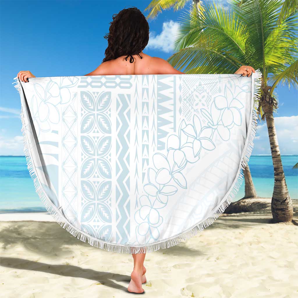 Samoa Lotu Tamaiti Mamanu Siapo Beach Blanket Off White Plumeria LT7 - Polynesian Pride