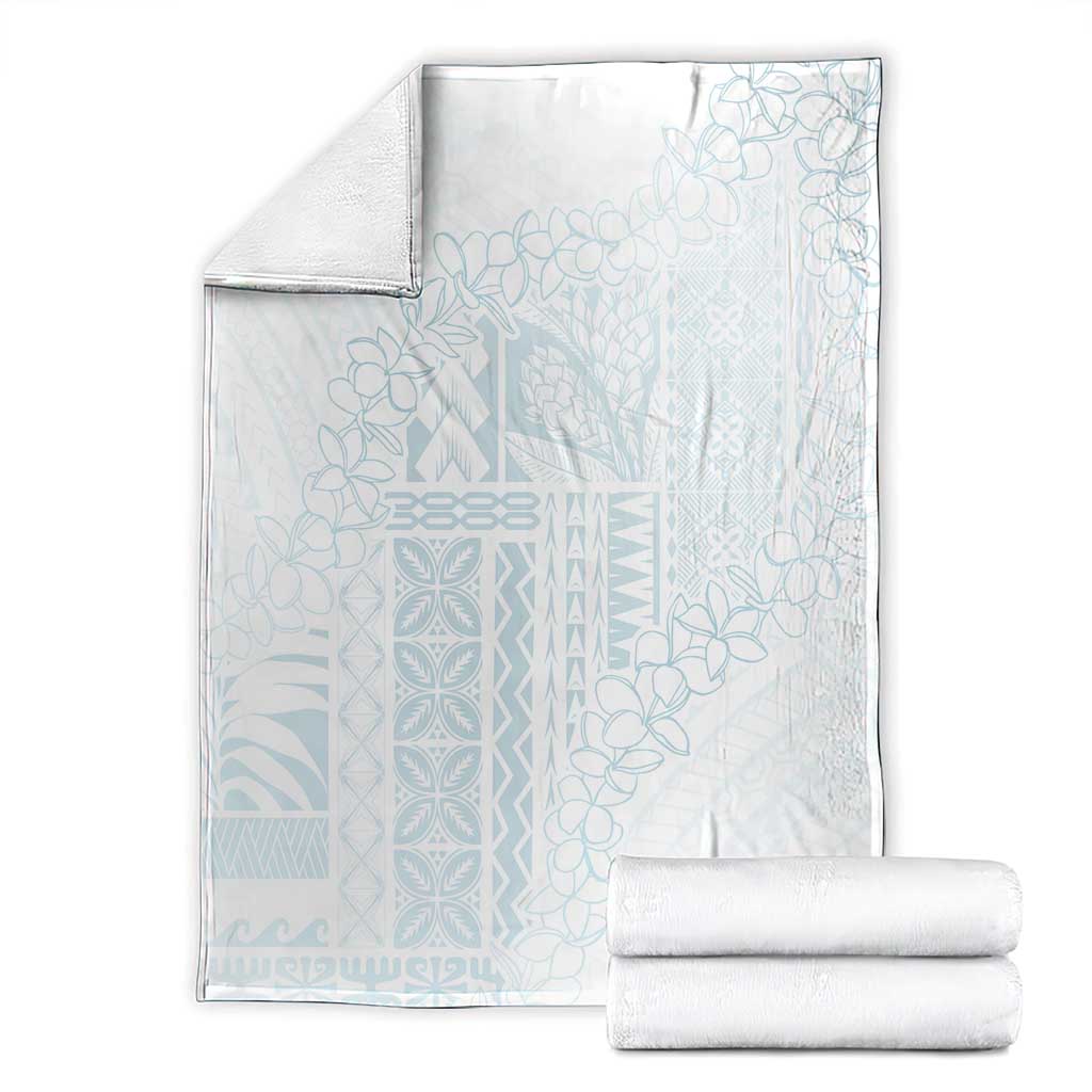 Samoa Lotu Tamaiti Mamanu Siapo Blanket Off White Plumeria - Polynesian Pride
