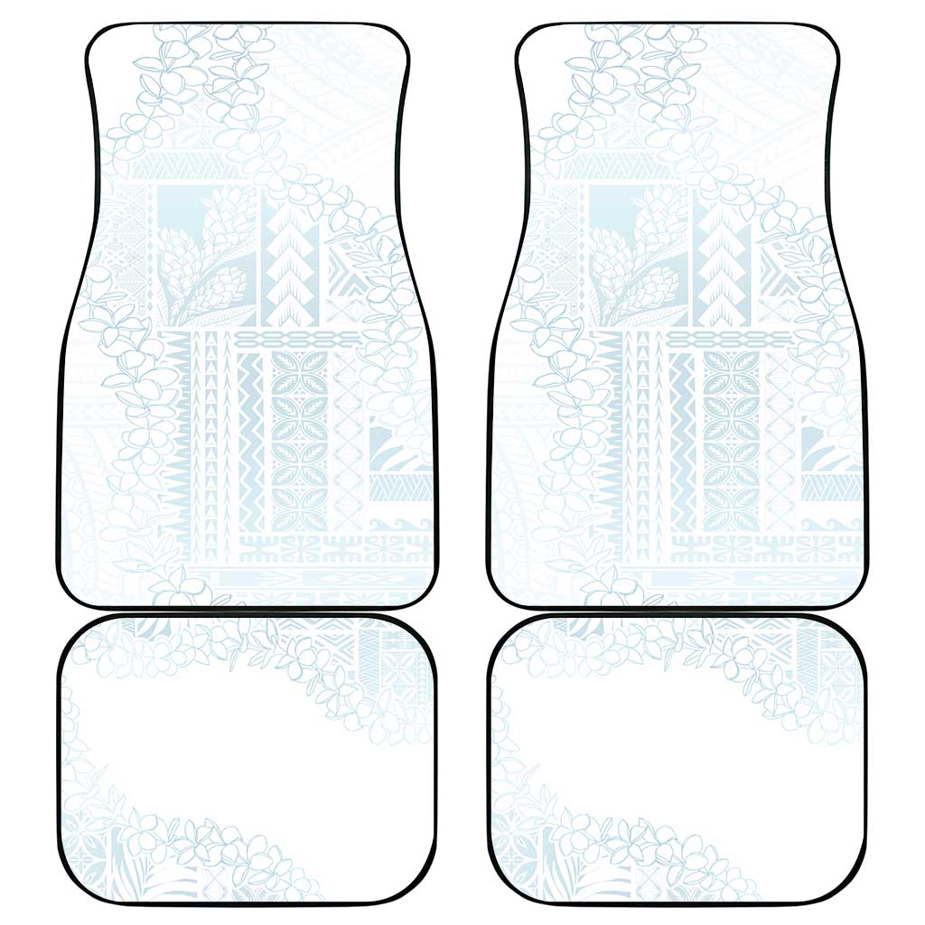 Samoa Lotu Tamaiti Mamanu Siapo Car Mats Off White Plumeria LT7 - Polynesian Pride