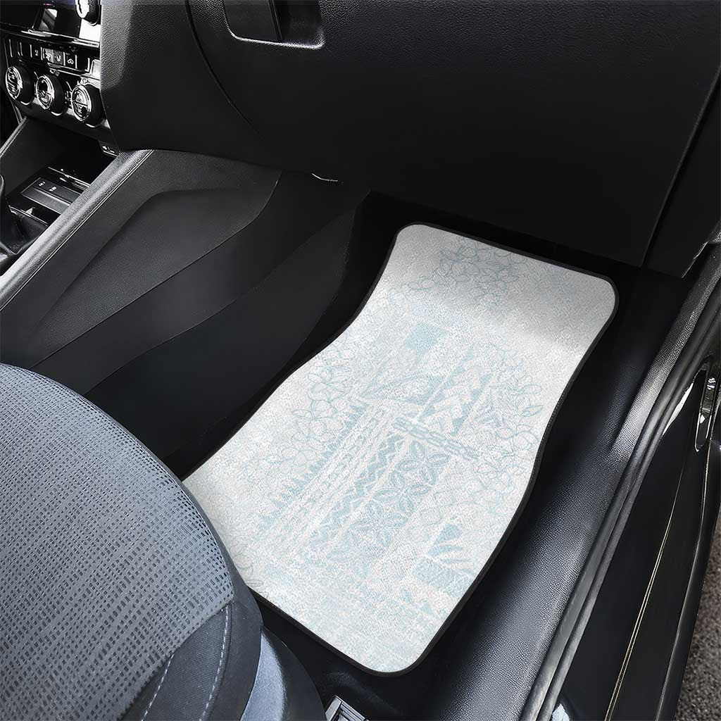 Samoa Lotu Tamaiti Mamanu Siapo Car Mats Off White Plumeria LT7 - Polynesian Pride
