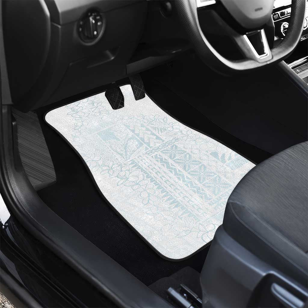 Samoa Lotu Tamaiti Mamanu Siapo Car Mats Off White Plumeria LT7 - Polynesian Pride