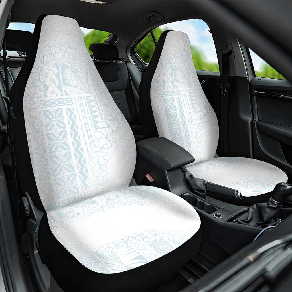 Samoa Lotu Tamaiti Mamanu Siapo Car Seat Cover Off White Plumeria - Polynesian Pride