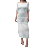 Samoa Lotu Tamaiti Mamanu Siapo Family Matching Puletasi and Hawaiian Shirt Off White Plumeria - Polynesian Pride