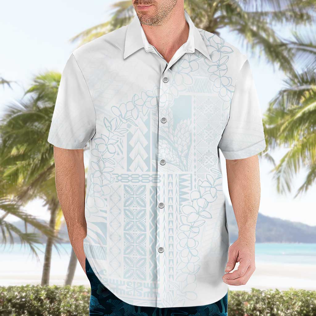 Samoa Lotu Tamaiti Mamanu Siapo Hawaiian Shirt Off White Plumeria LT7 - Polynesian Pride