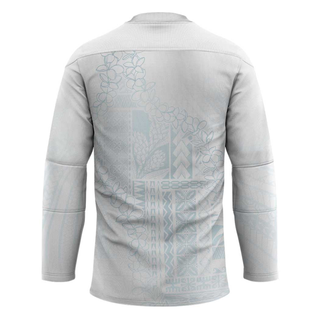Samoa Lotu Tamaiti Mamanu Siapo Hockey Jersey Off White Plumeria LT7 - Polynesian Pride