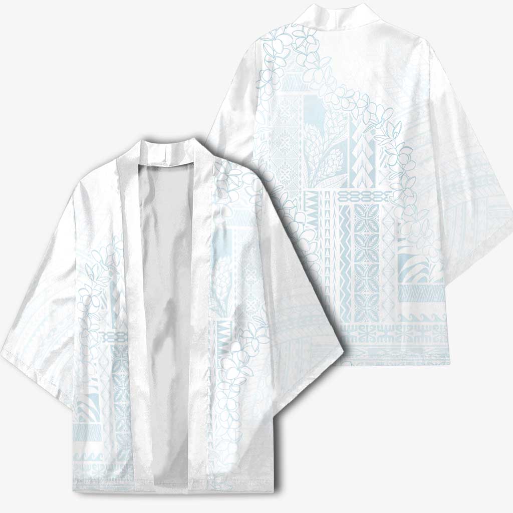 Samoa Lotu Tamaiti Mamanu Siapo Kimono Off White Plumeria LT7 - Polynesian Pride