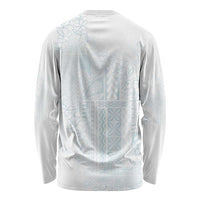 Samoa Lotu Tamaiti Mamanu Siapo Long Sleeve Shirt Off White Plumeria LT7 - Polynesian Pride
