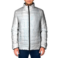 Samoa Lotu Tamaiti Mamanu Siapo Padded Jacket Off White Plumeria - Polynesian Pride