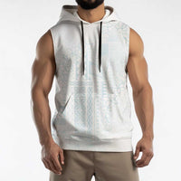 Samoa Lotu Tamaiti Mamanu Siapo Sleeveless Hoodie Off White Plumeria LT7 - Polynesian Pride