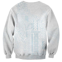 Samoa Lotu Tamaiti Mamanu Siapo Sweatshirt Off White Plumeria LT7 - Polynesian Pride