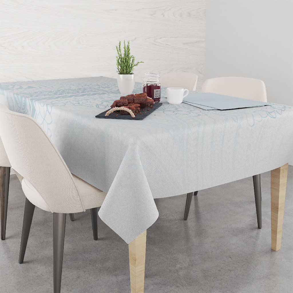 Samoa Lotu Tamaiti Mamanu Siapo Tablecloth Off White Plumeria LT7 - Polynesian Pride