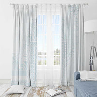 Samoa Lotu Tamaiti Mamanu Siapo Window Curtain Off White Plumeria - Polynesian Pride