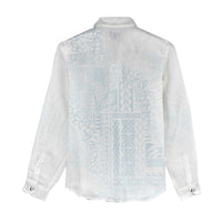 Samoa Lotu Tamaiti Mamanu Siapo Women Casual Shirt Off White Plumeria - Polynesian Pride