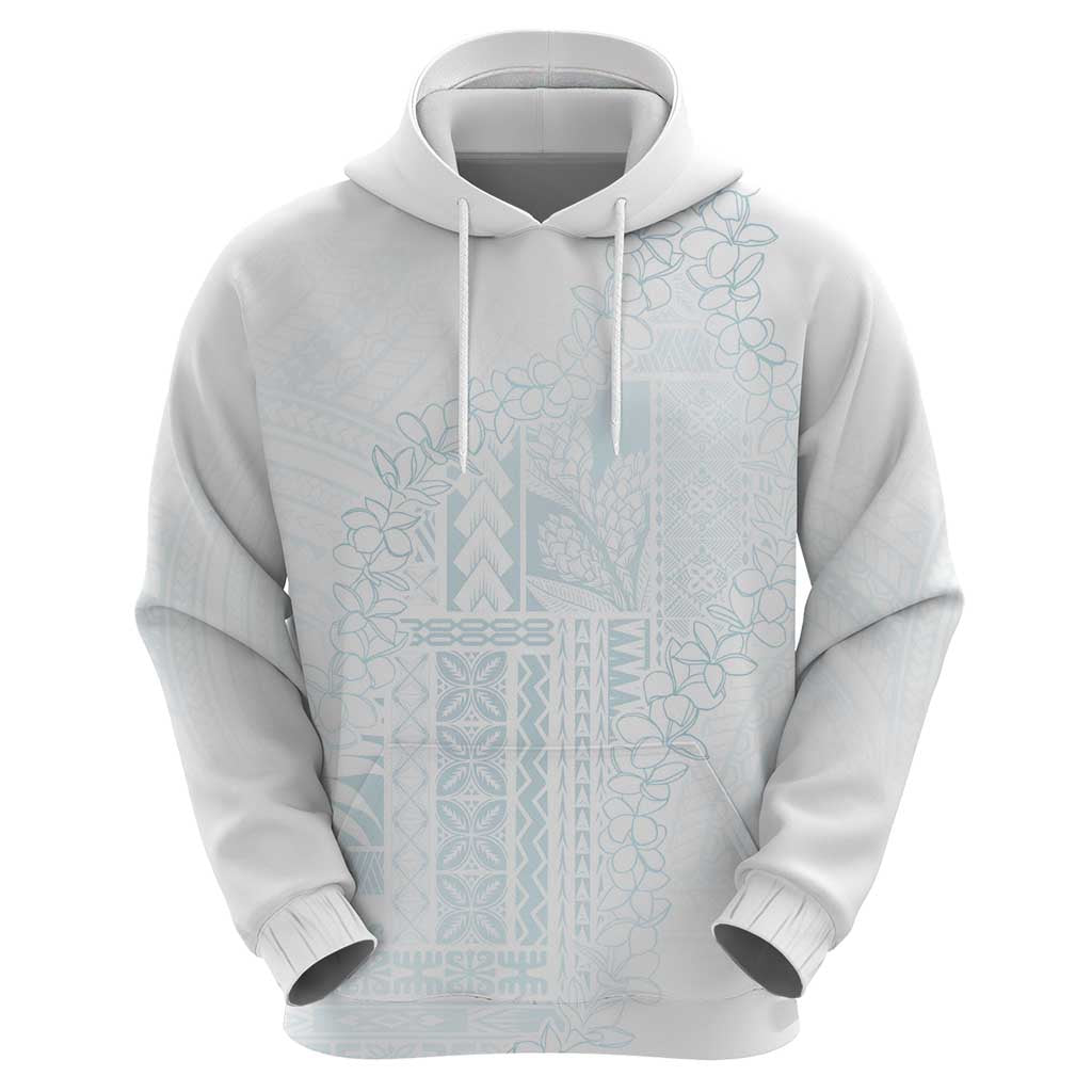 Samoa Lotu Tamaiti Mamanu Siapo Zip Hoodie Off White Plumeria - Polynesian Pride