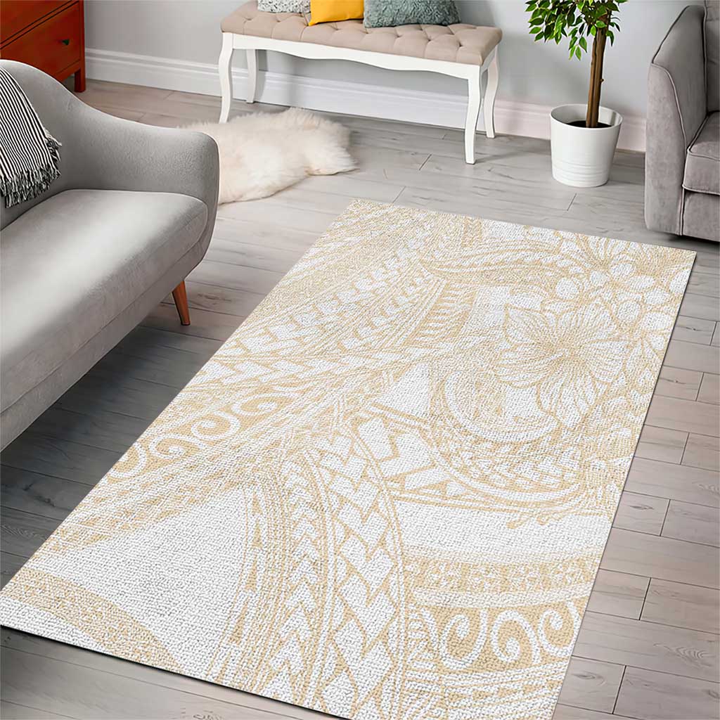Samoa Lotu Tamaiti Ivory Area Rug Teuila Tatau - Polynesian Pride