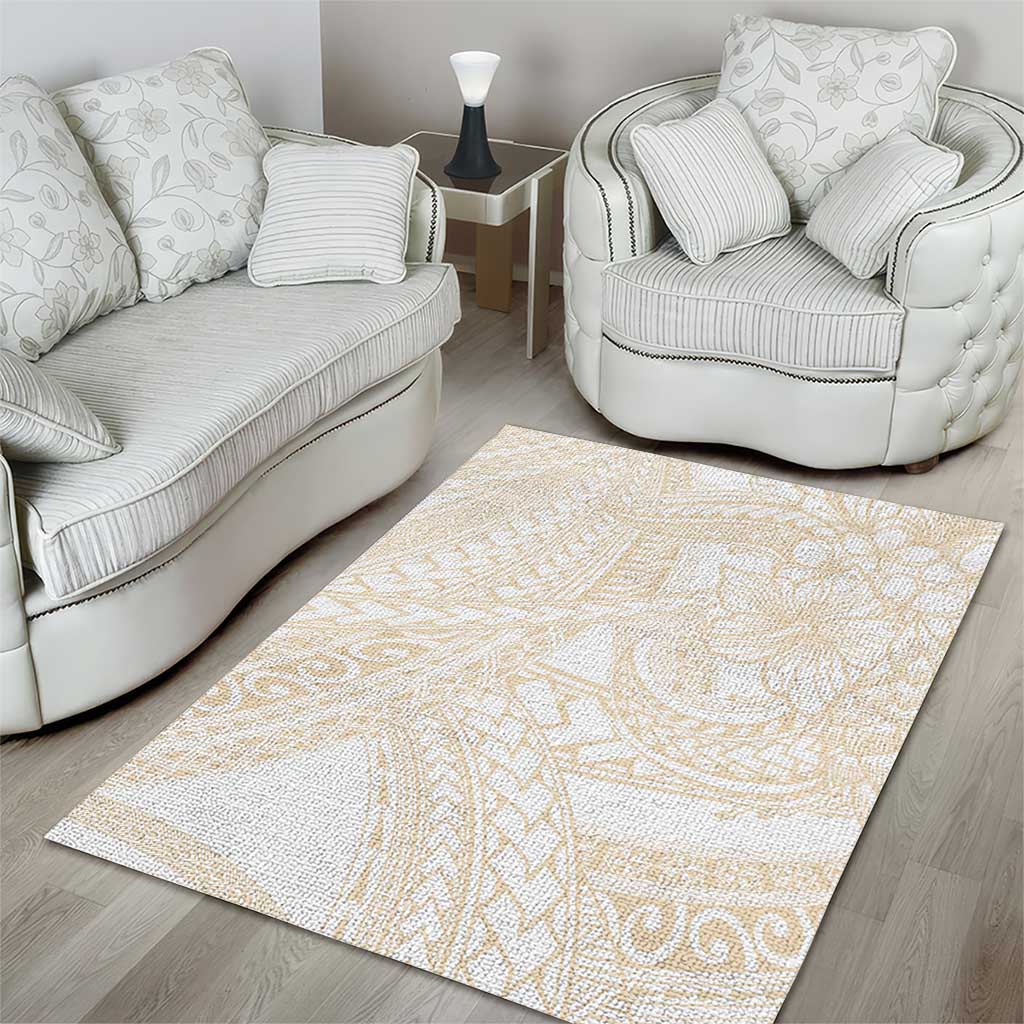 Samoa Lotu Tamaiti Ivory Area Rug Teuila Tatau - Polynesian Pride