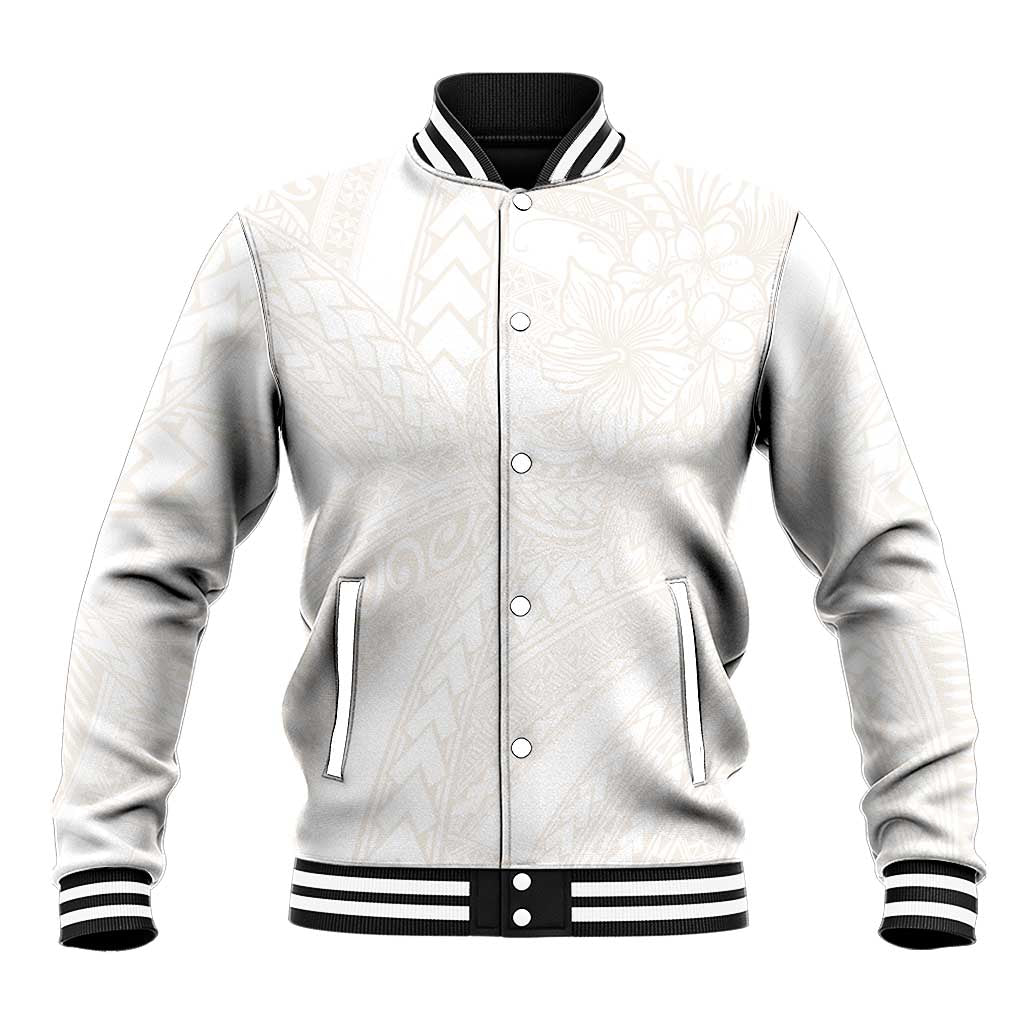 Samoa Lotu Tamaiti Ivory Baseball Jacket Teuila Tatau LT7 Unisex Ivory - Polynesian Pride