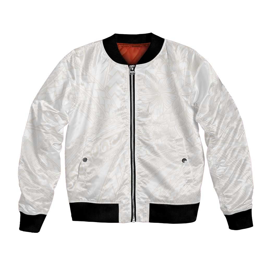 Samoa Lotu Tamaiti Ivory Bomber Jacket Teuila Tatau - Polynesian Pride