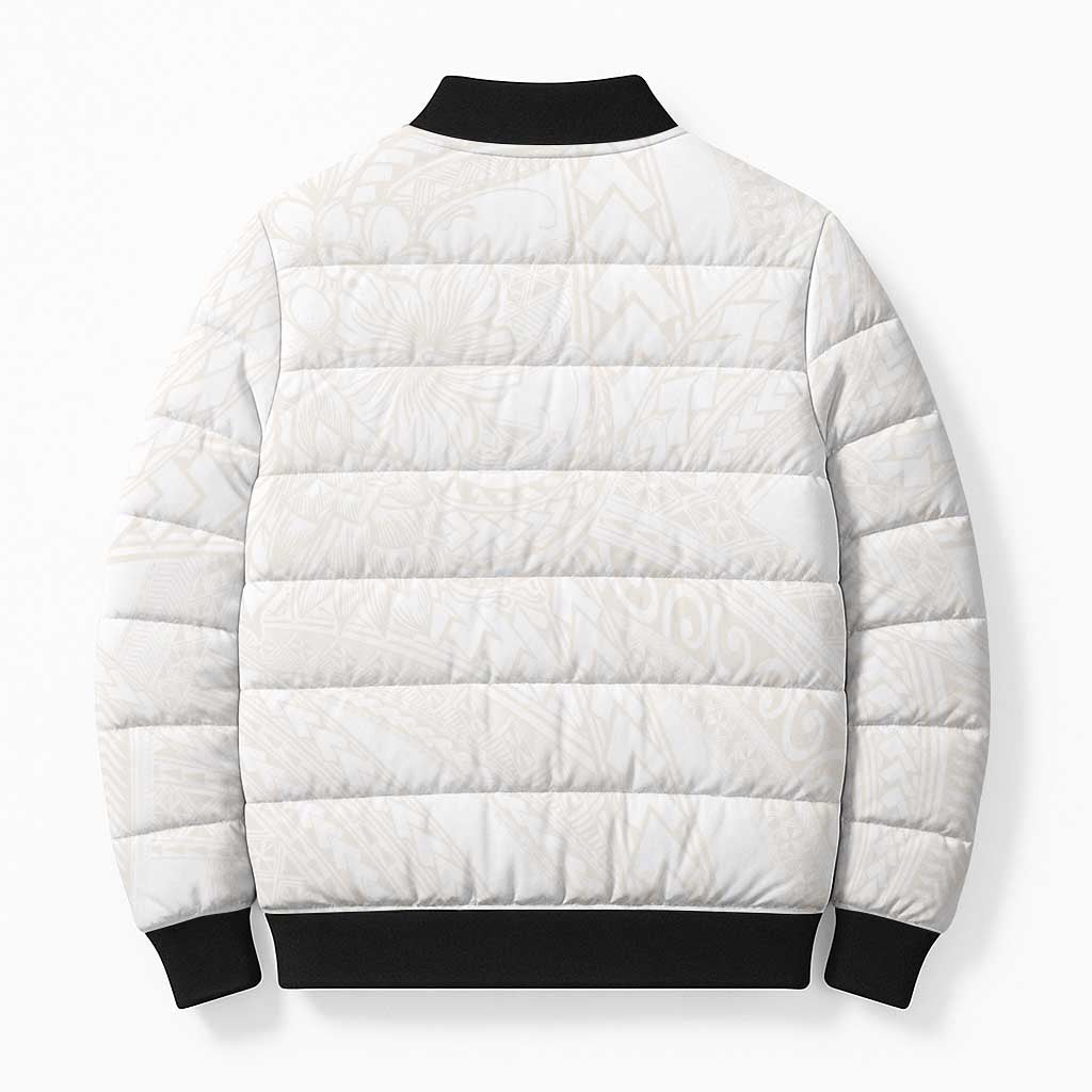 Samoa Lotu Tamaiti Ivory Bomber Puffer Jacket Teuila Tatau LT7 - Polynesian Pride