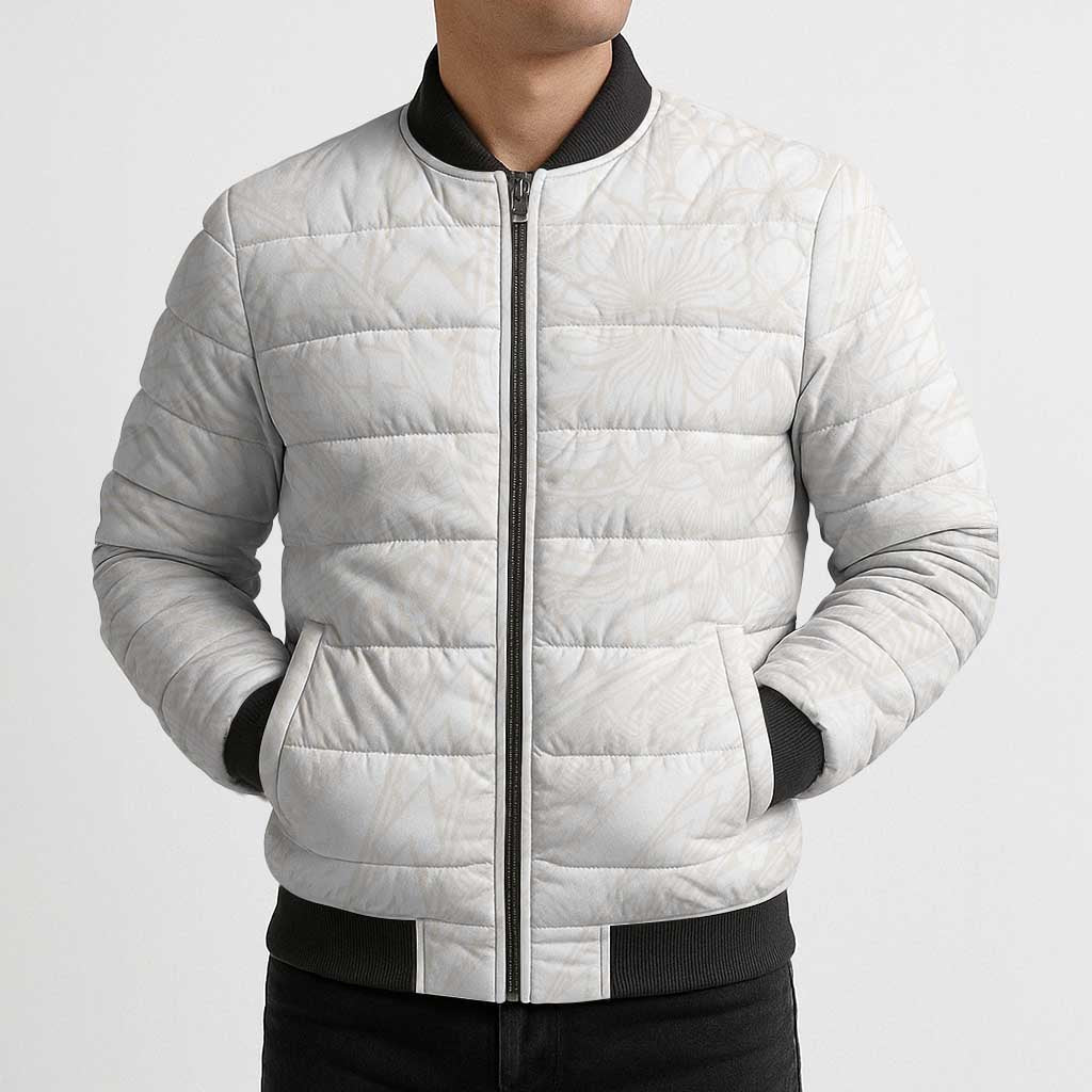 Samoa Lotu Tamaiti Ivory Bomber Puffer Jacket Teuila Tatau LT7 - Polynesian Pride