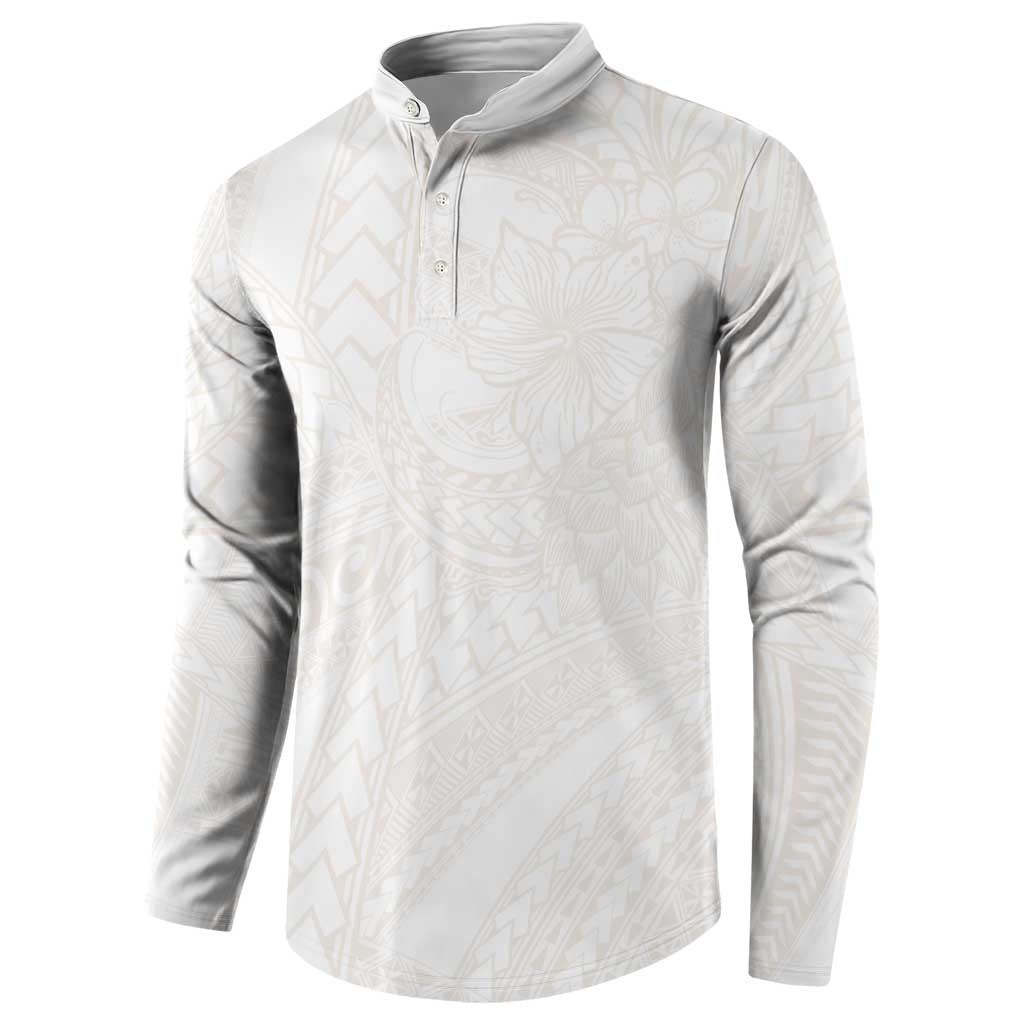 Samoa Lotu Tamaiti Ivory Button Sweatshirt Teuila Tatau LT7 - Polynesian Pride