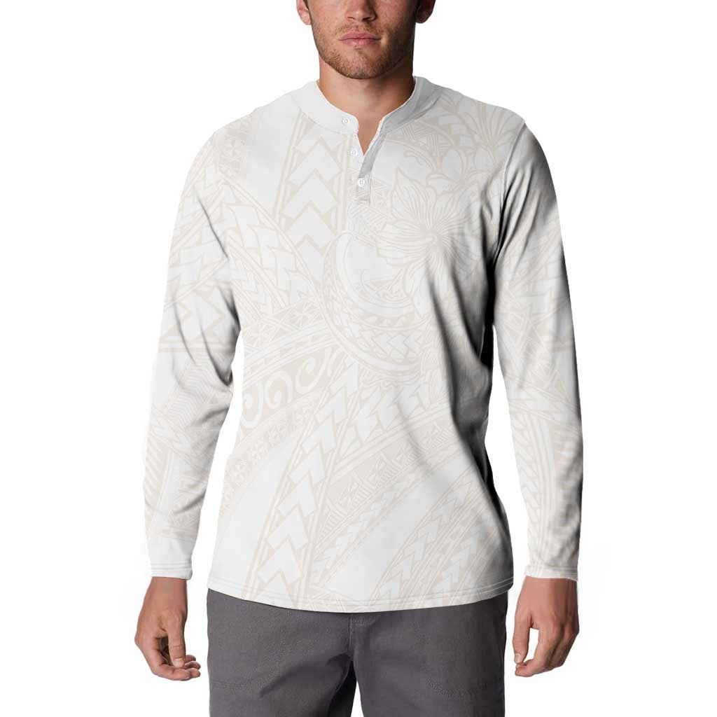 Samoa Lotu Tamaiti Ivory Button Sweatshirt Teuila Tatau LT7 - Polynesian Pride