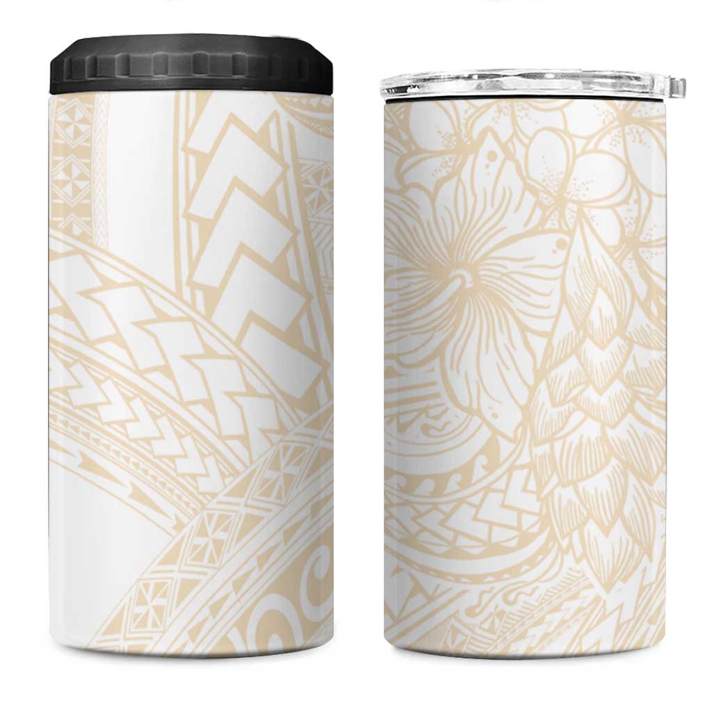 Samoa Lotu Tamaiti Ivory 4 in 1 Can Cooler Tumbler Teuila Tatau LT7 One Size: 16 oz Ivory - Polynesian Pride