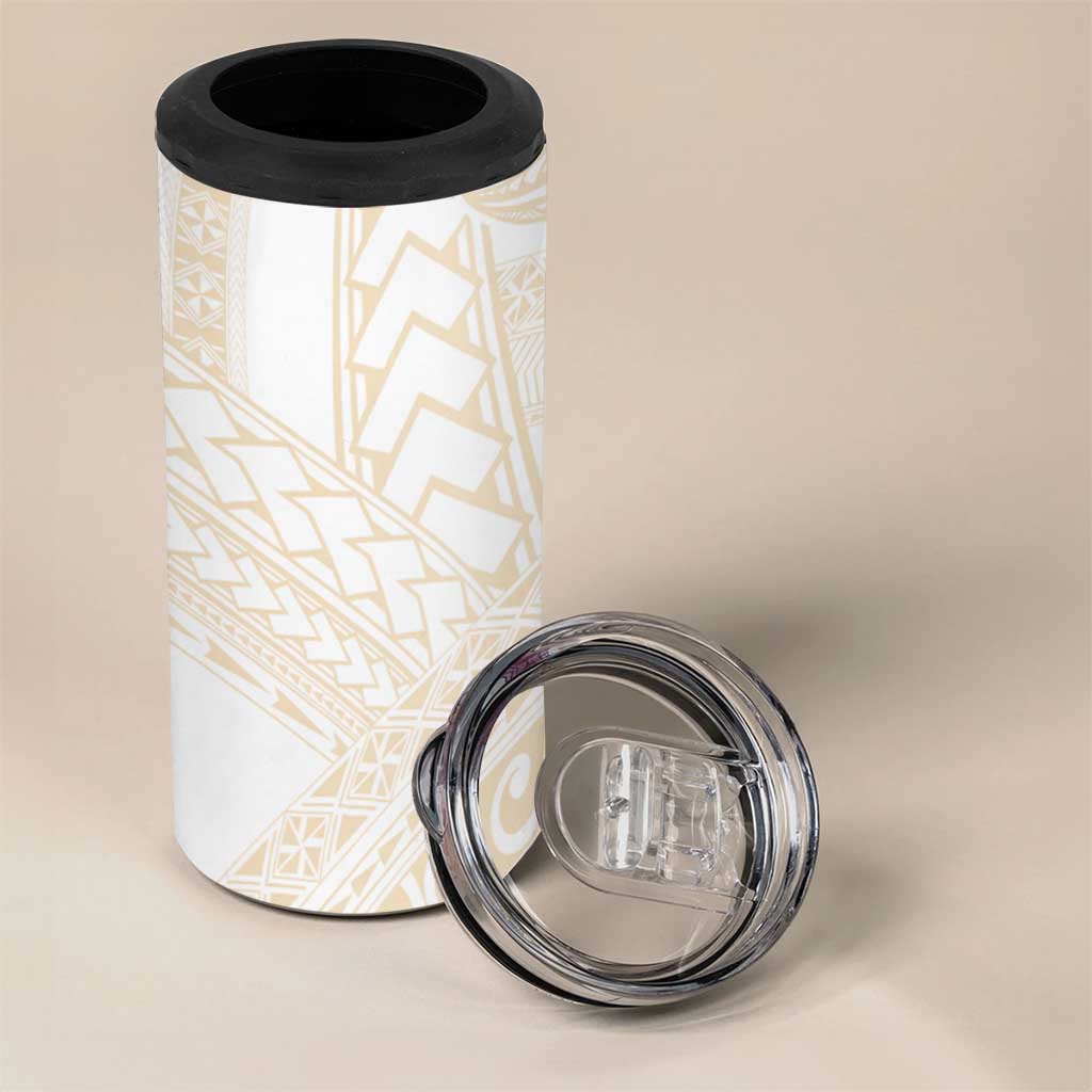 Samoa Lotu Tamaiti Ivory 4 in 1 Can Cooler Tumbler Teuila Tatau - Polynesian Pride