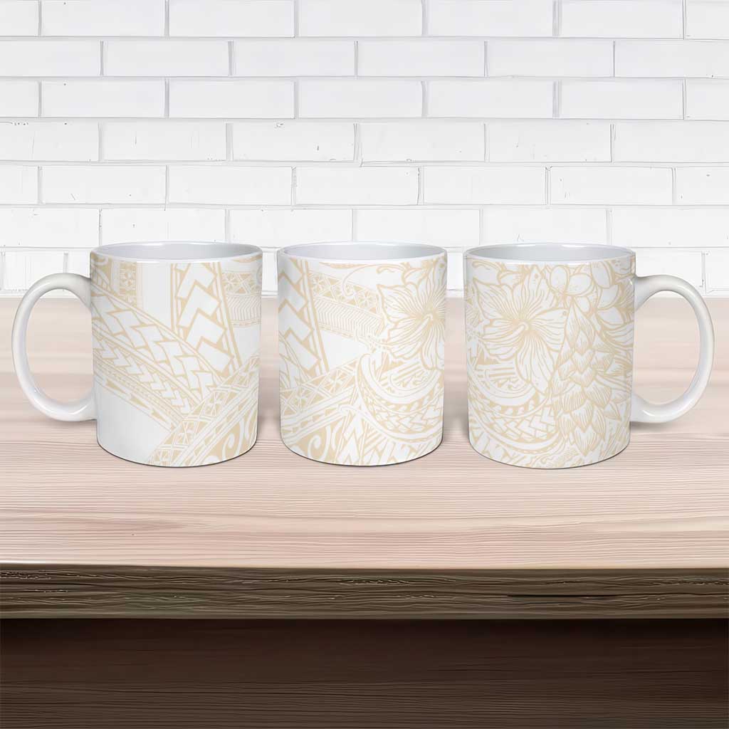Samoa Lotu Tamaiti Ivory Ceramic Mug Teuila Tatau LT7 - Polynesian Pride