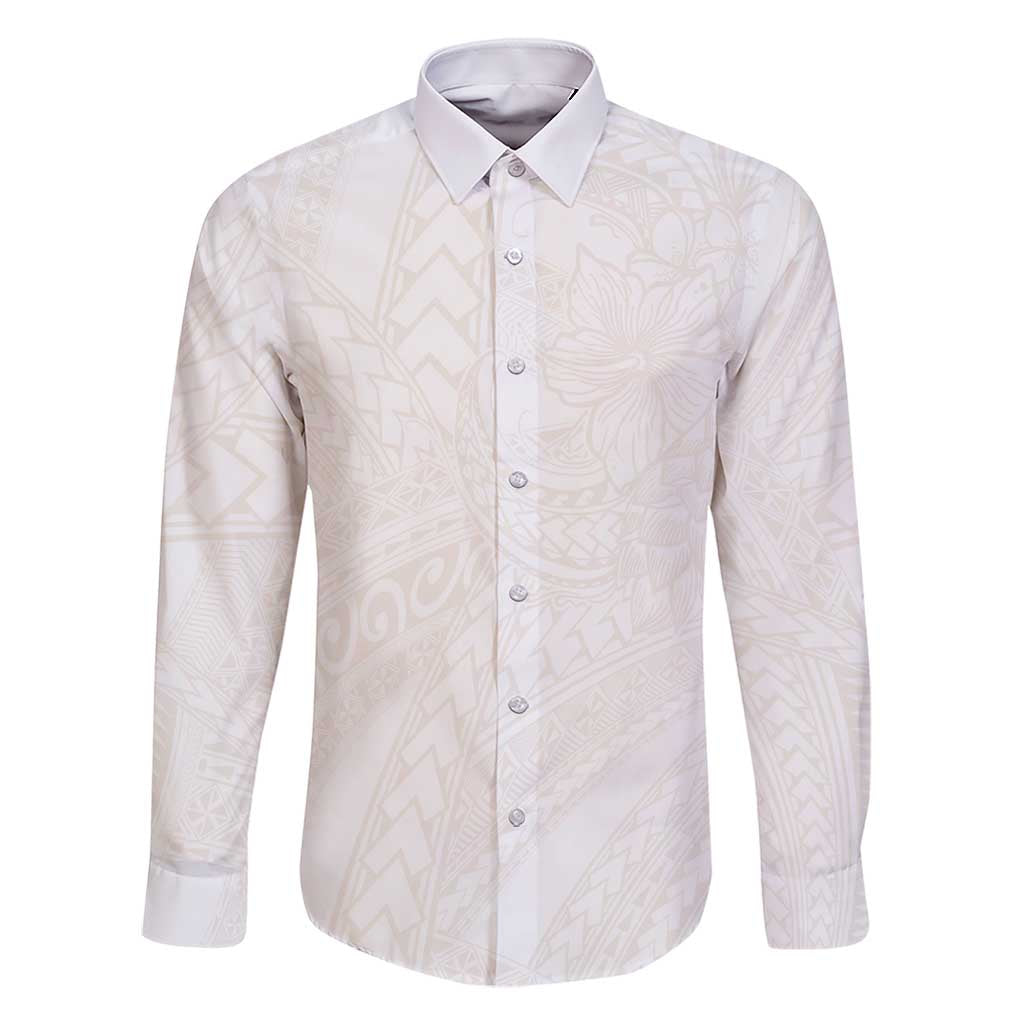 Samoa Lotu Tamaiti Ivory Family Matching Short Sleeve Bodycon Dress and Hawaiian Shirt Teuila Tatau - Polynesian Pride