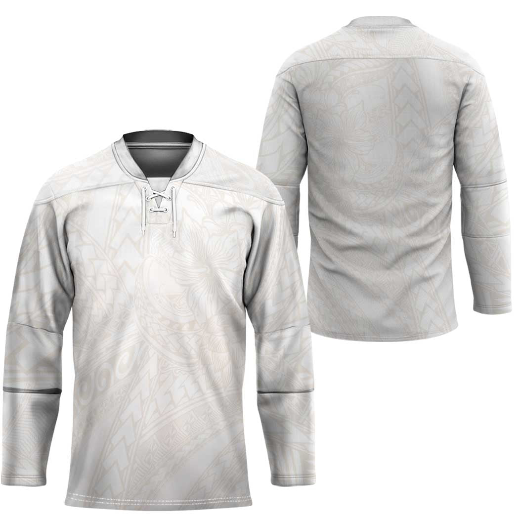 Samoa Lotu Tamaiti Ivory Hockey Jersey Teuila Tatau LT7 - Polynesian Pride