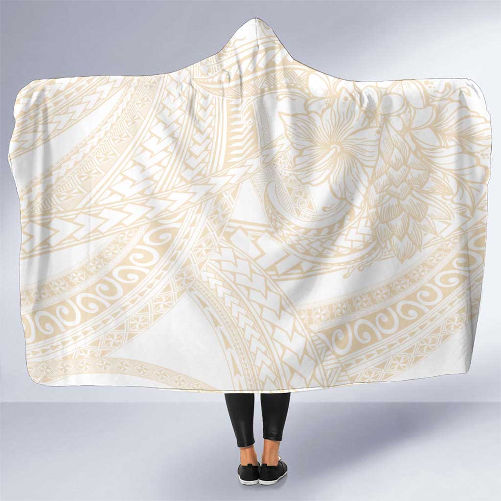 Samoa Lotu Tamaiti Ivory Hooded Blanket Teuila Tatau - Polynesian Pride