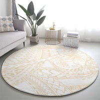 Samoa Lotu Tamaiti Ivory Round Carpet Teuila Tatau - Polynesian Pride