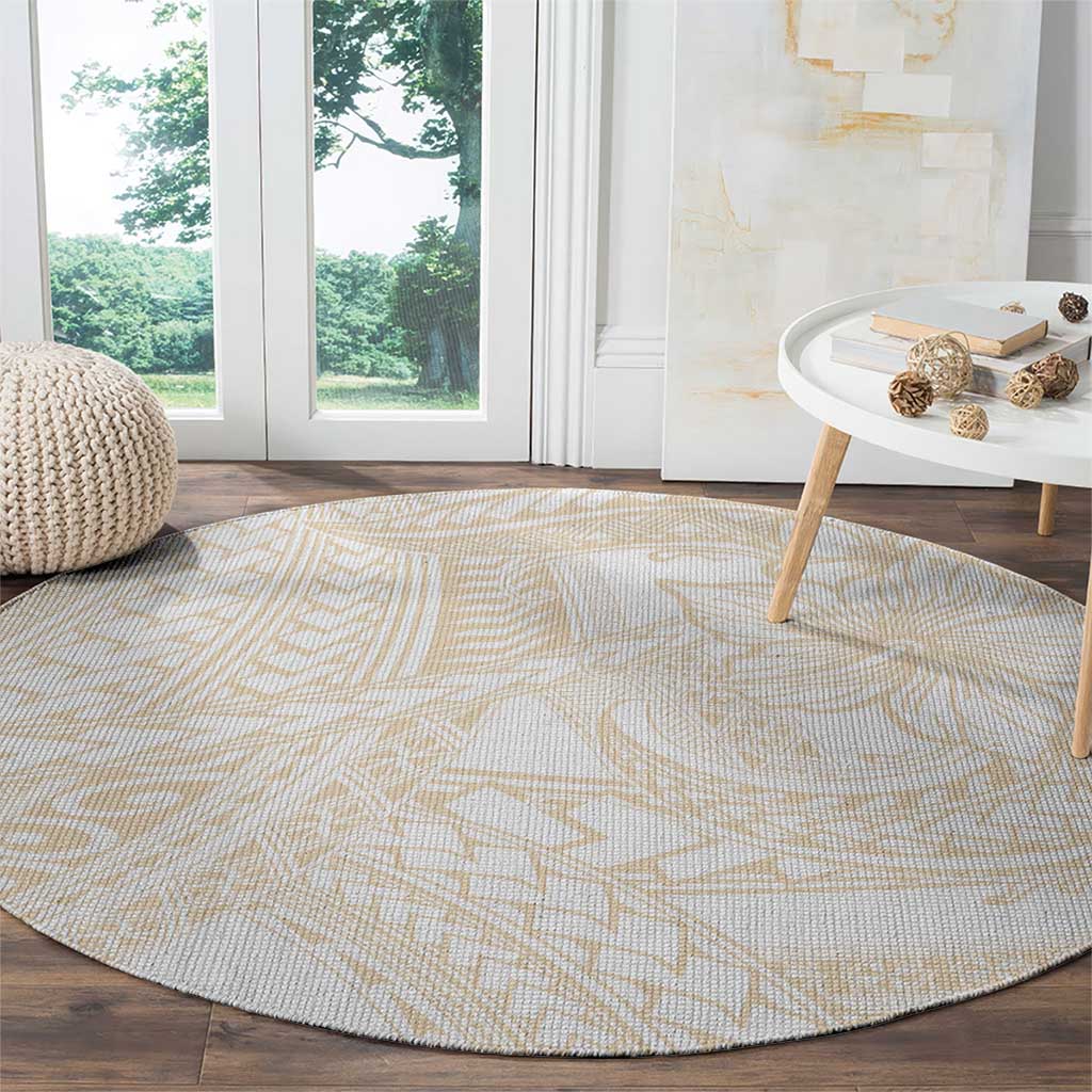 Samoa Lotu Tamaiti Ivory Round Carpet Teuila Tatau - Polynesian Pride