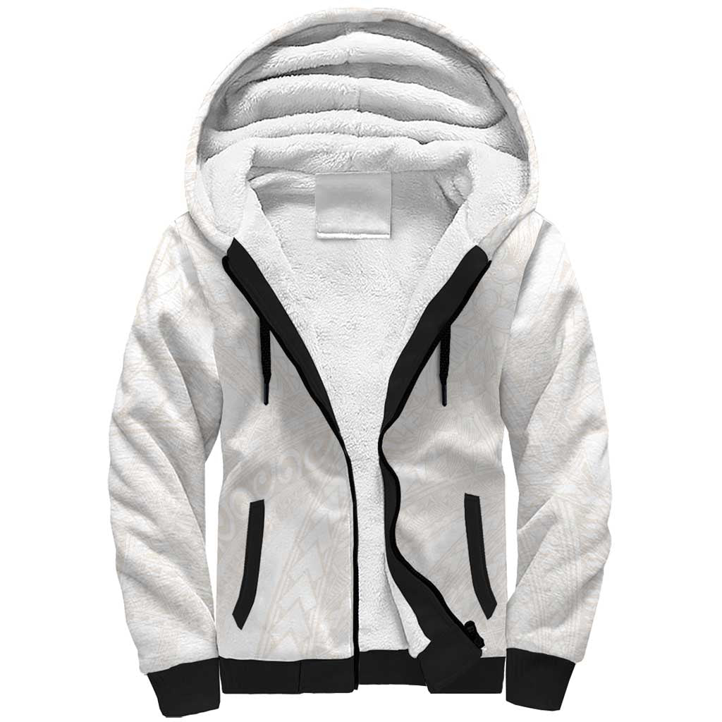 Samoa Lotu Tamaiti Ivory Sherpa Hoodie Teuila Tatau LT7 Unisex Ivory - Polynesian Pride