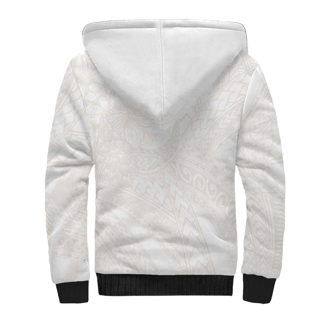Samoa Lotu Tamaiti Ivory Sherpa Hoodie Teuila Tatau LT7 - Polynesian Pride