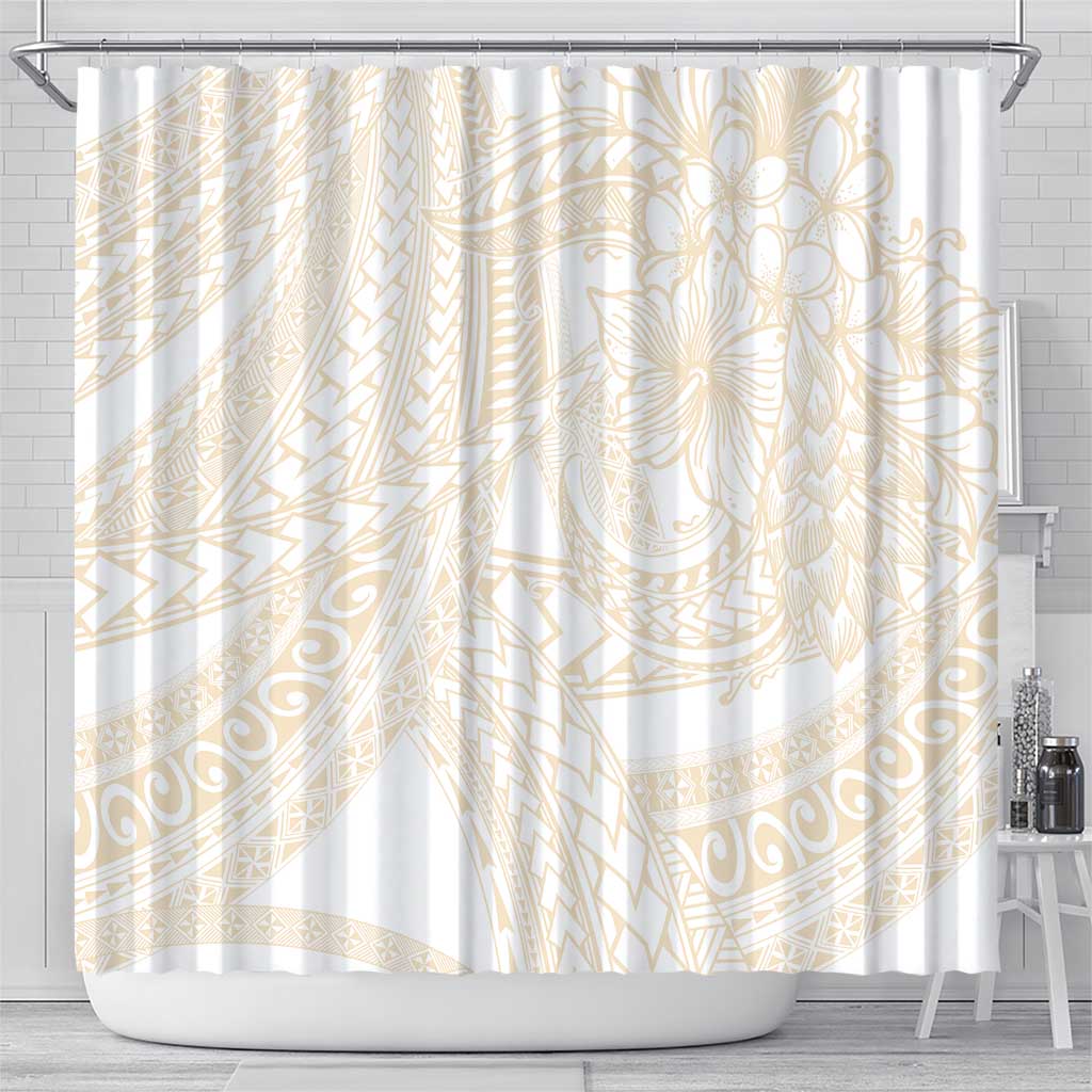 Samoa Lotu Tamaiti Ivory Shower Curtain Teuila Tatau - Polynesian Pride