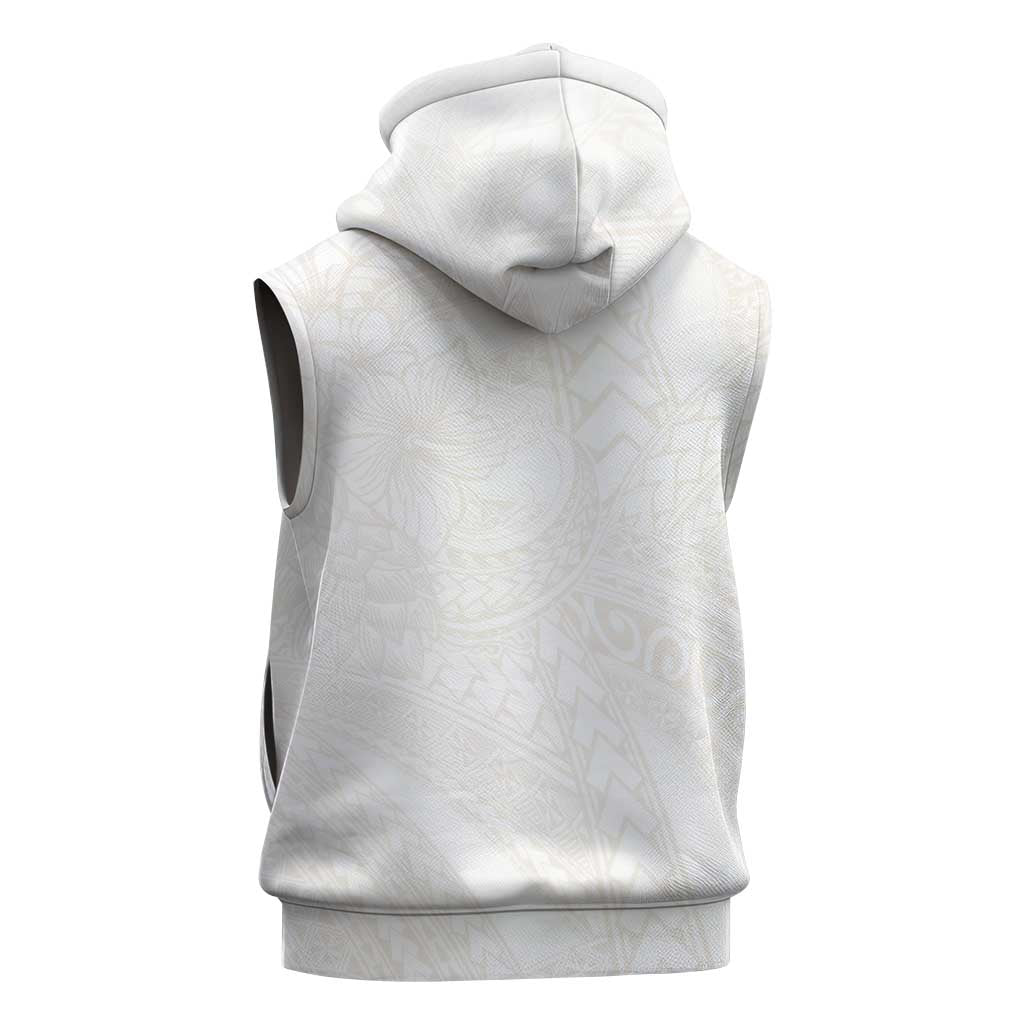 Samoa Lotu Tamaiti Ivory Sleeveless Hoodie Teuila Tatau LT7 - Polynesian Pride