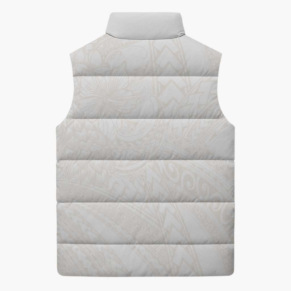 Samoa Lotu Tamaiti Ivory Sleeveless Puffer Jacket Teuila Tatau LT7 - Polynesian Pride
