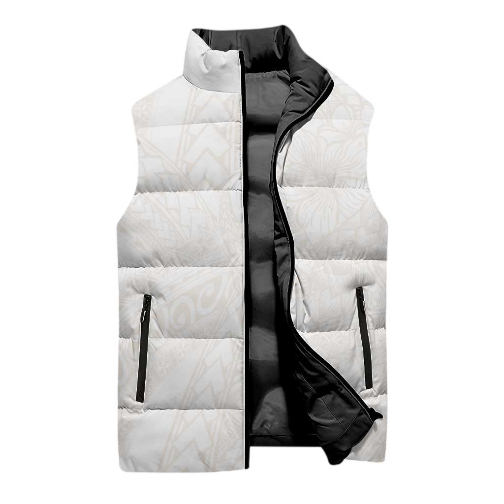 Samoa Lotu Tamaiti Ivory Sleeveless Puffer Jacket Teuila Tatau LT7 - Polynesian Pride